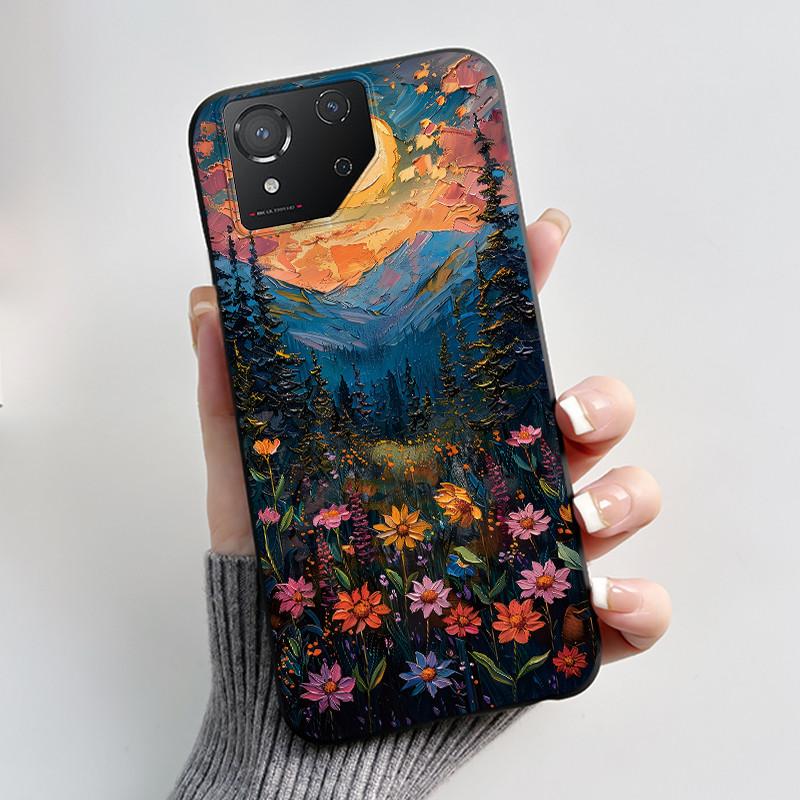 Чехол для Asus ROG Phone 8 Чехол для телефона ROG 8 Pro Роскошный Милый Кролик с Сердечком Забавный Черный Мягкий ТПУ Силикон Защитная Задняя Крышка