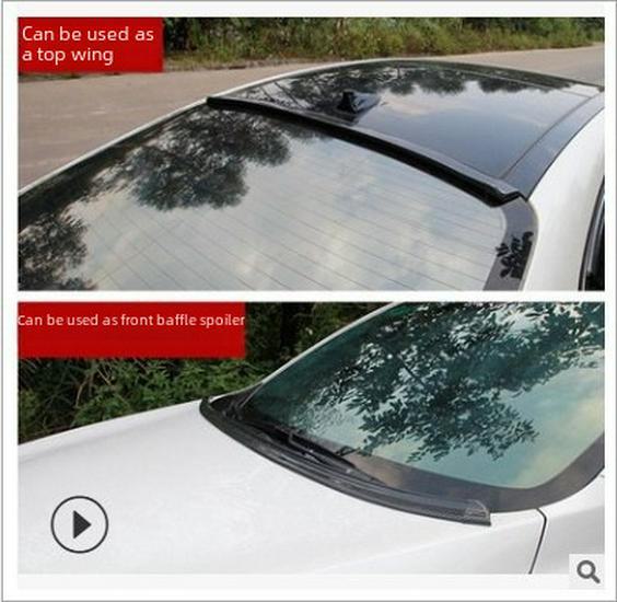 Universal Car Modification Rubber Tail Wing In Large, Small and Carbon Fiber Options with Pressure Wing and Rubber Strip.