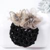 Butterfly Flower Elastic Hair Net Rhinestone Beads Decor Hair Bun Holder  Hotel Staff Uniform