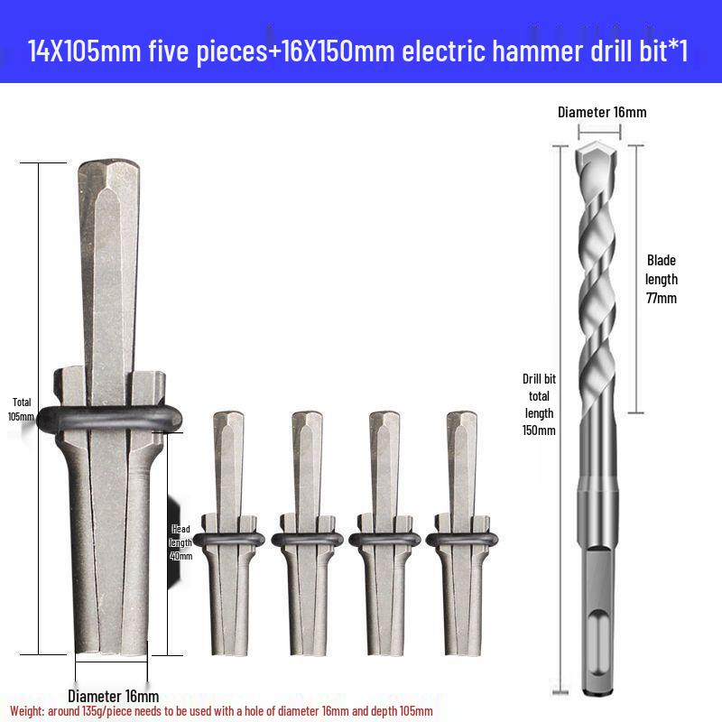 Stone Splitting Wedge & Rock Breaking Chisel Tool Set