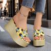 Sexy Gold Sandals Women Summer 2025 Chunky Platform Wedges Slippers Woman Comfort Light Weight Outdoor Shoes Women Slides Women