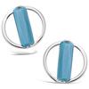 [P7012] - Silver Turquoise 'Boho' Silver Earrings (rhodium-plated) - 15 Mm