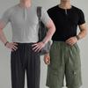 Onl Men Henley Neck Crop Semi Muscle FiT T shirT Nk 1+1