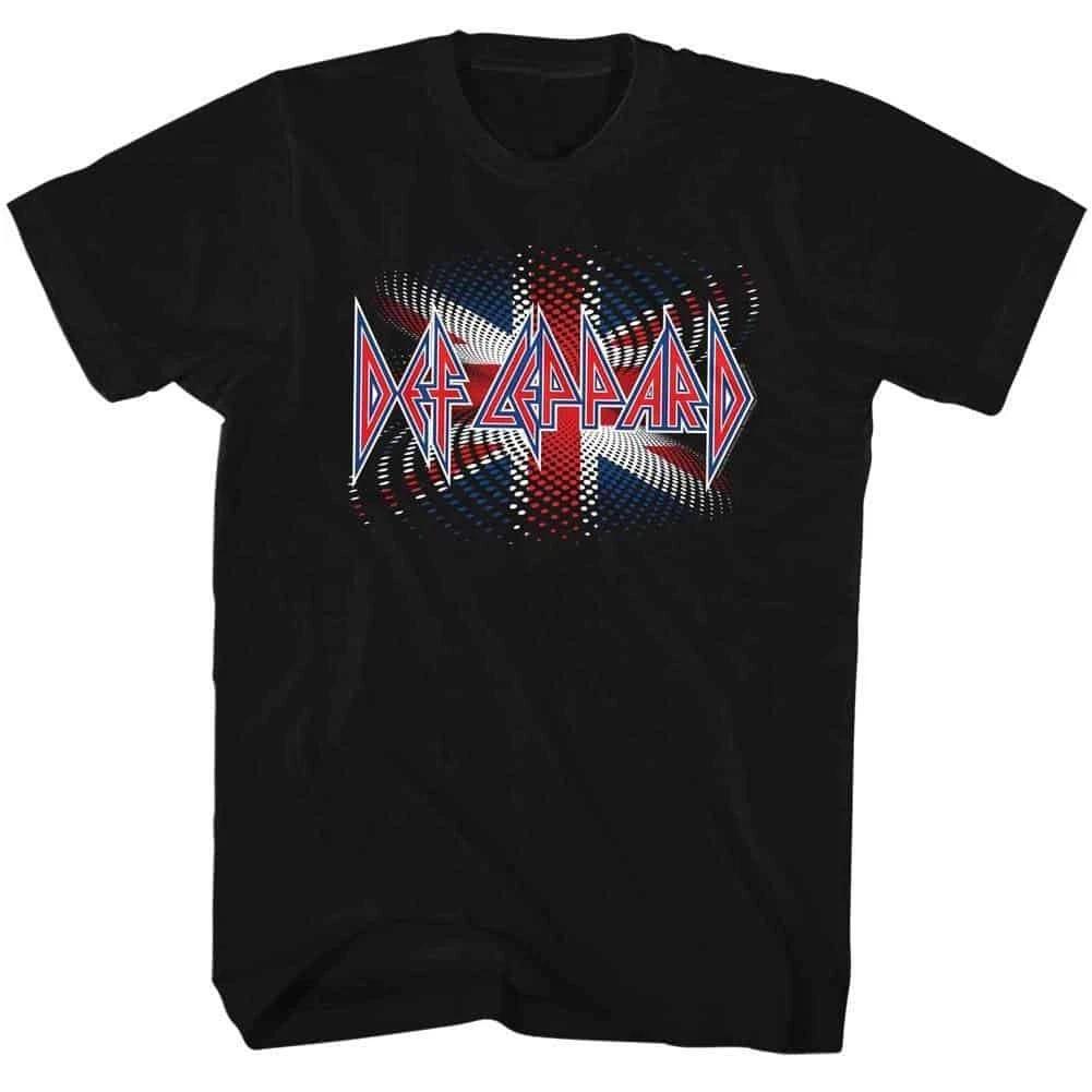 Def Leppard Warped British Flag Men's T Shirt