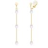 JeryWe 14K Gold Plated Pearl Earring Clips for Women Girls Long Dangle Pearl Drop Earrings Non Piercing Pearl Ear Clip Jewelry 8