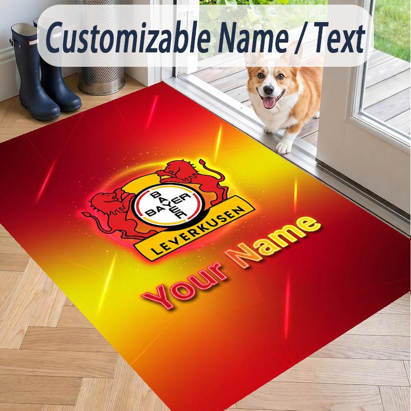 Custom Text Printed Rug Bayer Leverkusen Football Non Slip Floor Carpet For Home Room Decor