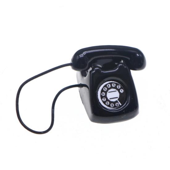 Мини-телефон Модель Кукольный Дом Миниатюрный Ретро Сплав Стационарный Телефон