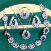 Europe and The United States Hot Purple Zircon Bracelet Necklace Earrings Lady Jewelry Set