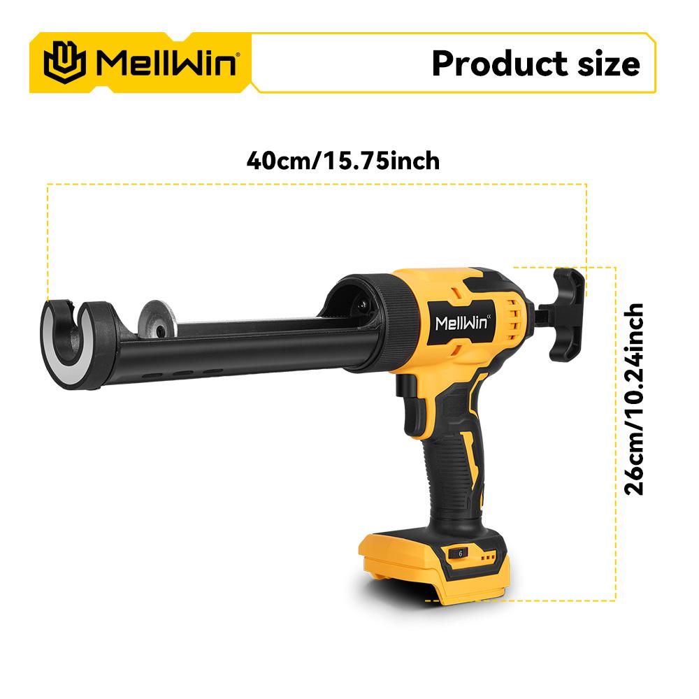 MELLWIN 10 унц/300 мл Пистолет для герметика для стекла Аккумуляторный Двери и окна Электрический инструмент для заделки швов Для аккумулятора Makita 18 В Штифт