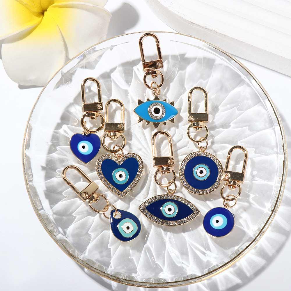 Bag Pendant Phone Charm Evil Eye Keychain Hamsa Hand Keyring Car Keyring Blue Eye Key Chain