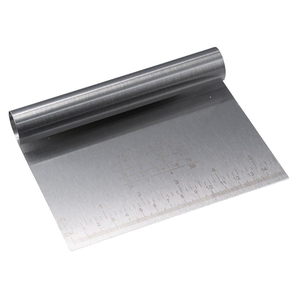 Stainless Steel Bench Scraper Scale Ruler Dough Scraper Polished Pastry Chopper Kitchen