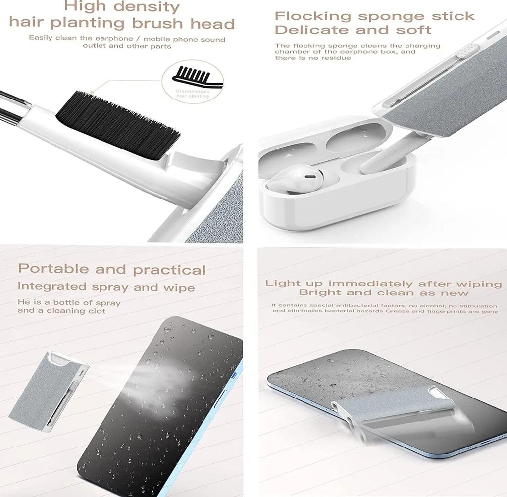 5 в 1 набор щеток для чистки наушников, камера, телефон, планшет, ноутбук, телевизор, инструменты для очистки экрана, ручка для чистки гарнитуры для Airpod Pro 3 2 1