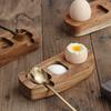 Поднос для сервировки яиц Yousheng Wood, деревянные тарелки с тремя отделениями и ложкой, держатель для подноса для яиц, сыра, закусок, десертов, суши
