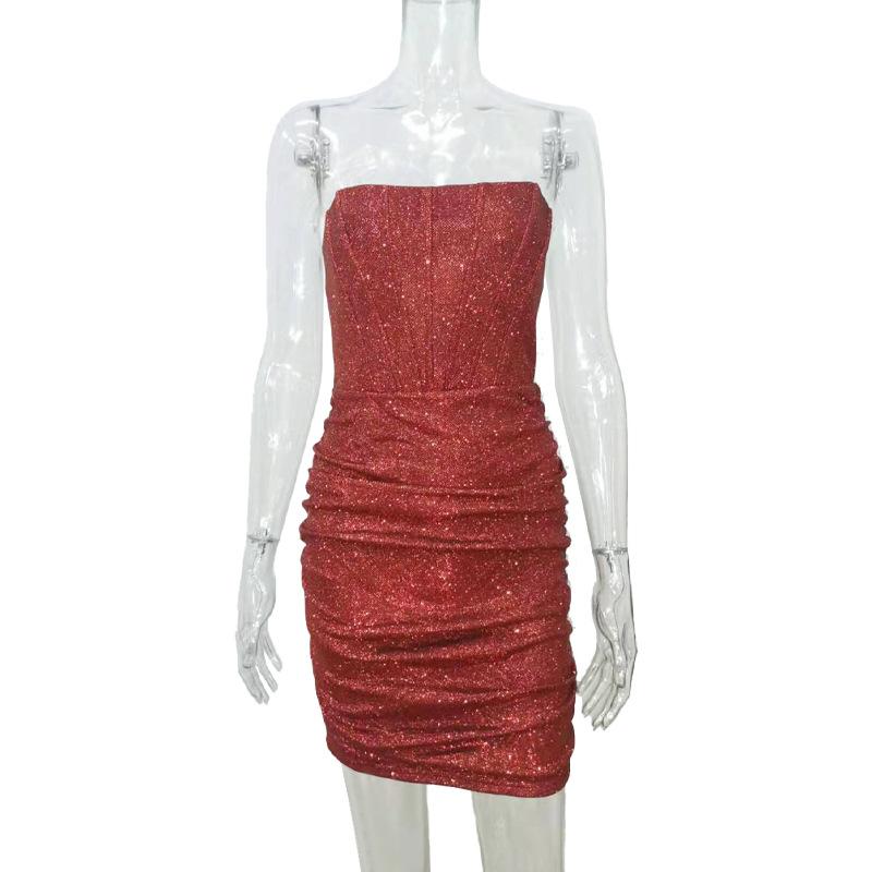 Летние женские платья-футляры на одно плечо без бретелек из рыбьей кости