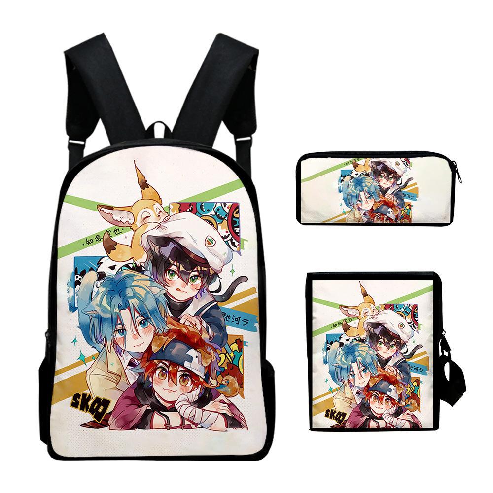 Trendy Popular SK8 the infinity 3D Print 3pcs/Set pupil School Bags Laptop Daypack Backpack Inclined shoulder bag Pencil Case