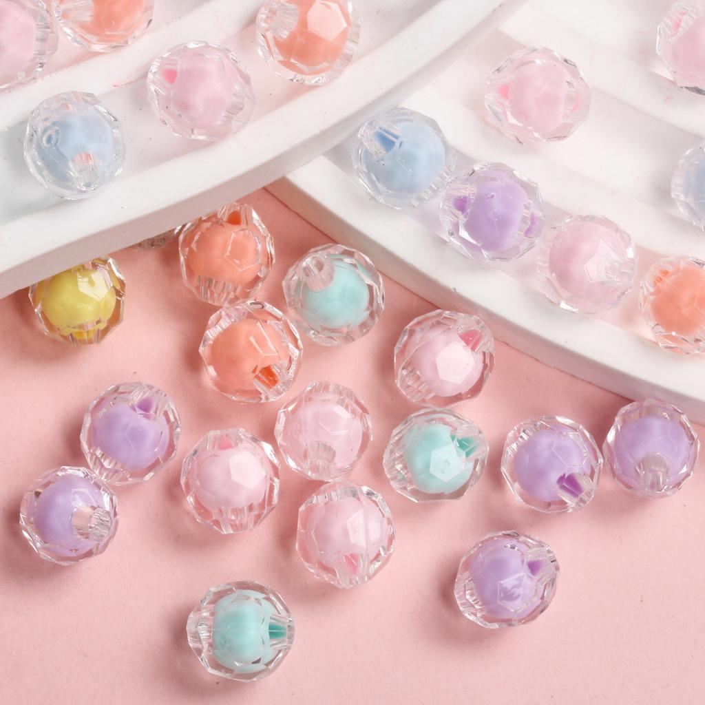Home Party Supplies Transparent Cut Bead DIY Handmade Materials 15.5mm*7.5mm 10pcs Acrylic for Bracelet Jewelry Marking DIY Material Charms Big Hole