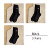 3 Pairs Socks Designer Luxury Women Stockings Brand Cotton Embroidered Letter Striped Mid-Tube Solid Stack Loose Fashion Socks