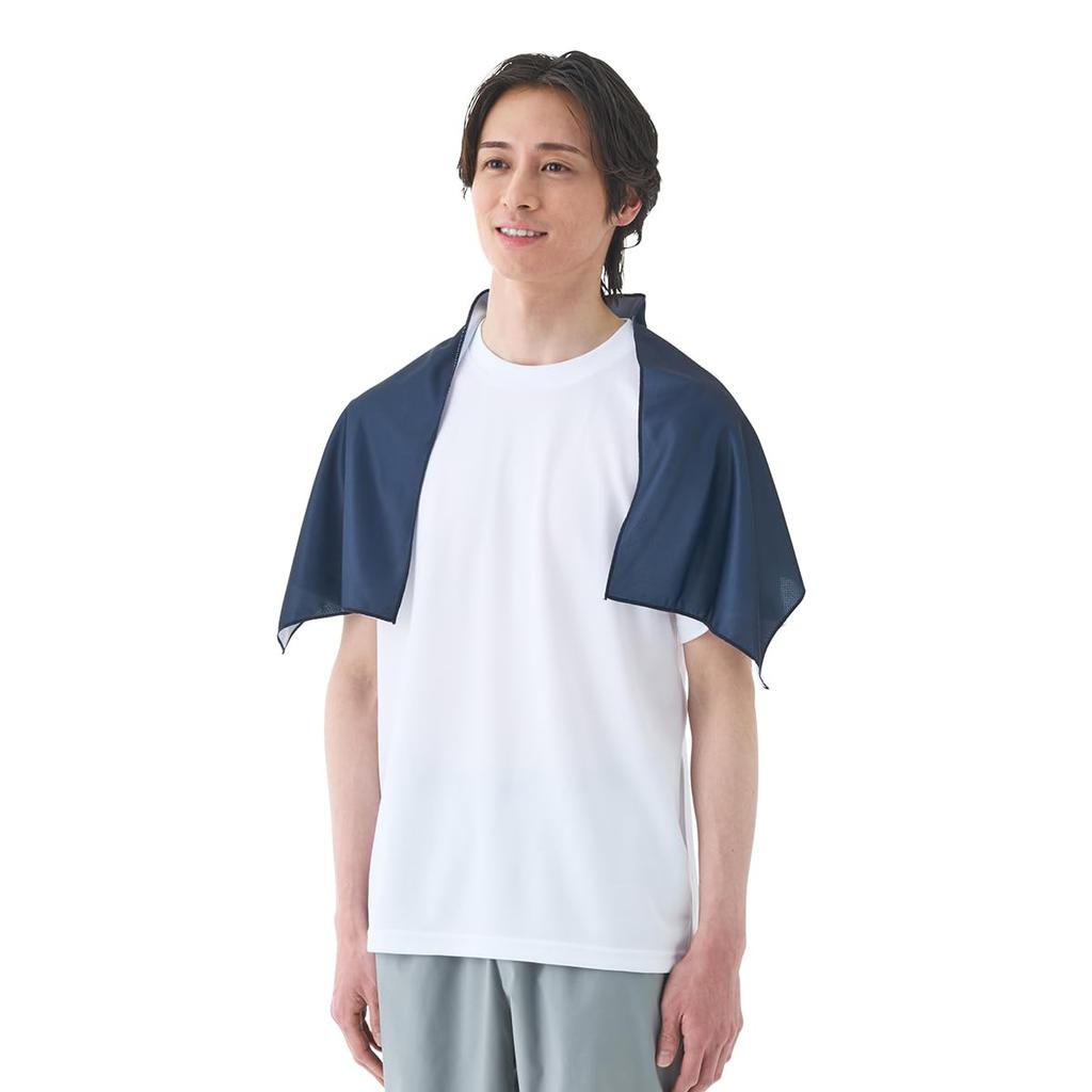 LOGOS Neck Cooling Heat Cooling Sports Large Size Cooler, Navy, 34206289, Sensation, Relief, Towel, Quick-Drying, Towel,