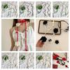 Thin Rose Flower Shawl Wool Long Narrow Scarves Soft Flower Knitted Scarf  Ladies