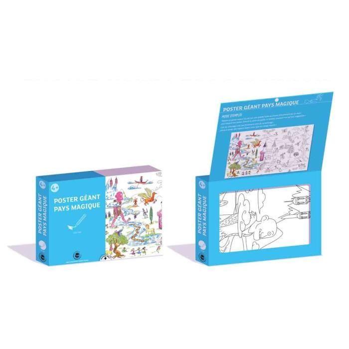 Poster géant à colorier - Magique - 105 x 59,4 cm - 24 feutres inclus - Multicolore - Pour enfants