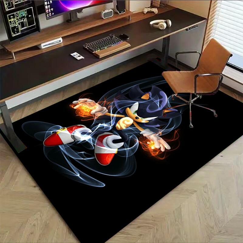 Shadow Hedgehog Carpet For Playroom Bedroom Living Room Sofa Home Decorkids Game Area Rug Nonslip Floor Mat