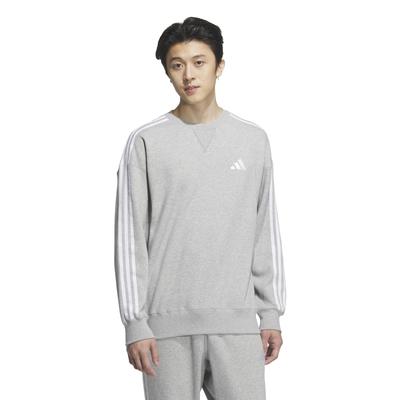 Свитшот Adidas Crew Средний Серо-меланжевый Размер 2L ESS+ 3-Stripes, Мужской JUP87, (JW6931),