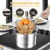 Deep Fryer Pot with Strainer Basket Stainless Steel Fryer Pot Multifunctional Deep Frying Pot for Cooking Chicken Wings Seafood