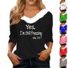 Women's T Shirt Tee Christmas Shirt Long Sleeve Party Christmas Fleece Collar V Neck  Top