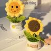 Handmade Sunflower Desk Decoration - Woven Bouquet Gift for Students & Girls
