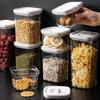 Cereal Storage Box Large Capacity Transparent Airtight Food Storage Container Sealed Storage Tank Kitchen Organizer