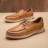 Повседневные спортивные деловые кожаные туфли мужские кожаные дышащие ленивые шнурки высокого класса увеличивающие рост мужские туфли британские бордовые туфли