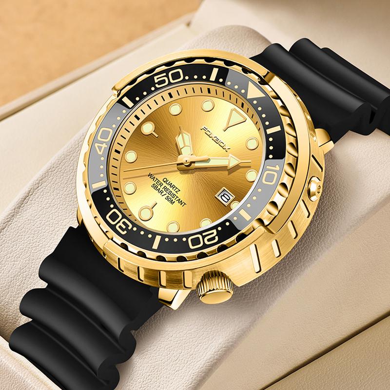 LIGE Модные мужские часы 50M Водонепроницаемые светящиеся спортивные наручные часы Кварцевые часы с вращающимся безелем и автоматической датой