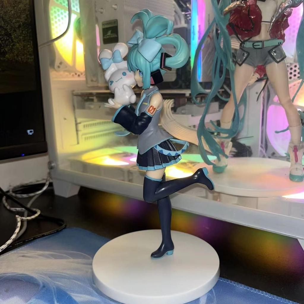 Фигурка собаки с большими ушами и Хацунэ Мику ручной работы — превосходная готовая мультяшная игрушка, декоративный предмет для демонстрации и подарок