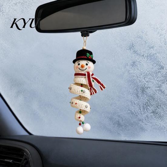Holiday Craft Set Crochet Doll Spiral Ornament DIY Kit, with Yarn Project Soft Yarn, Beads, Christmas Tree Hanging for Window Wall Cabinet Festive