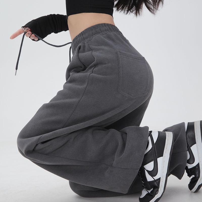 Lamb Wool Sweatpants Autumn and Winter Velvet Women's New Thickened Thermal Cotton Pants Leggings Loose Wide-leg Pants