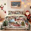 Bed Three-Piece Christmas Element Quilt Cover Pillowcase Digital Printing Kit