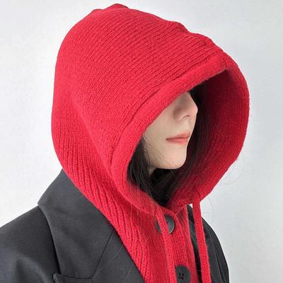 Корейская версия Осень и Зима Новая Модная и Универсальная Балаклава Шапка Шарф Интегрированная Защита Ушей Вязаная Шерстяная Теплая Шапка