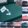 Waterproof Printed Fitted Sheet Elastic Bottom Sheet Bed Cover Mattress Protector 160X200cm Breathable Soft No Pillowcase