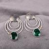 Green Emerald Gemstone Earrings Jewelry, Handmade Gorgeous Silver Earrings, 925 Sterling Silver Jewelry For Wedding Gift