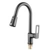 Выдвижной кухонный кран Gun Grey Single Handl Black Kitchen Faucet Sink Tap Single Hole Rotating Water Mixer Tap