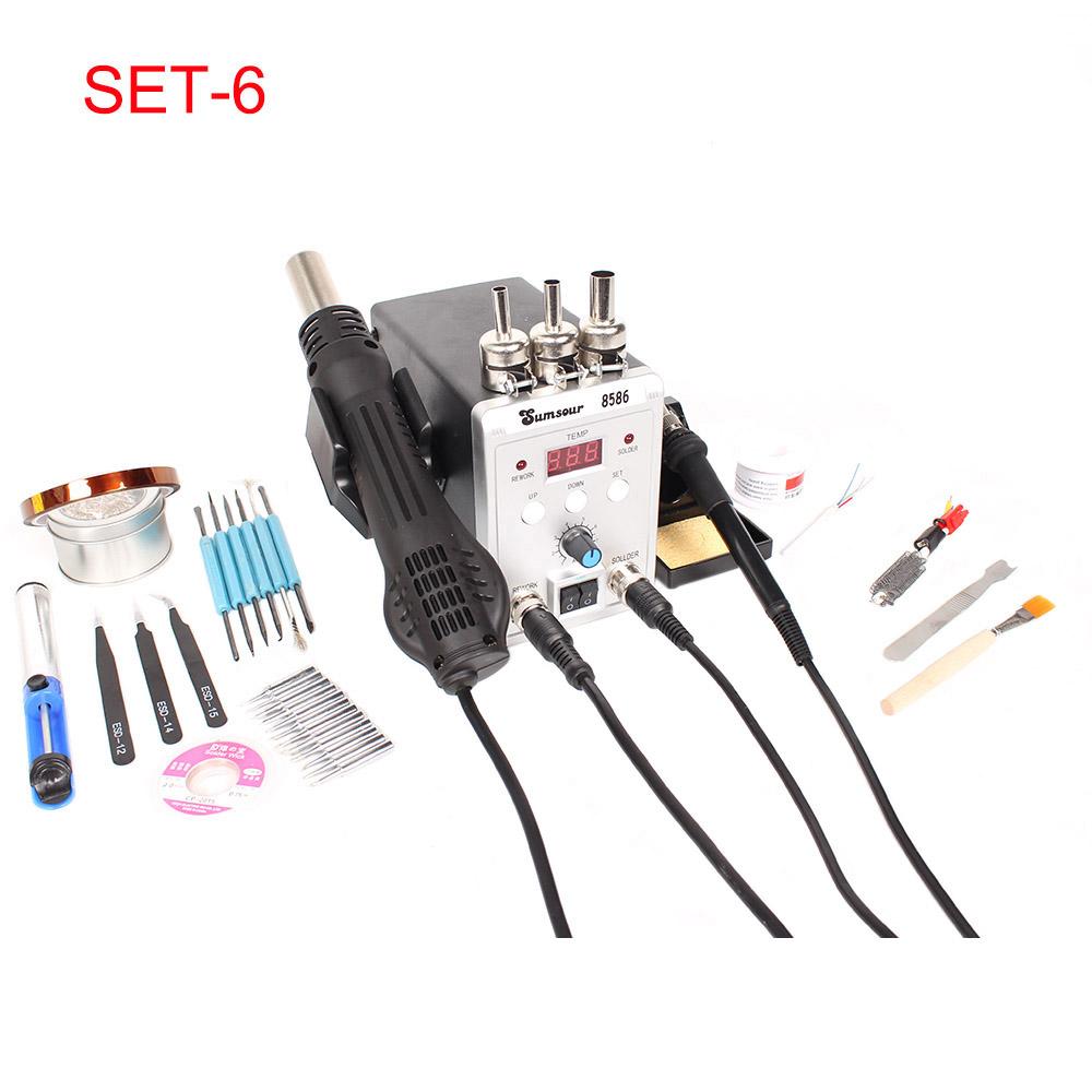 8586 760W 220V 2 in 1 Soldering Station Hot Air Gun Solder Iron SMD BGA Rework Desoldering Welding Repair Tools