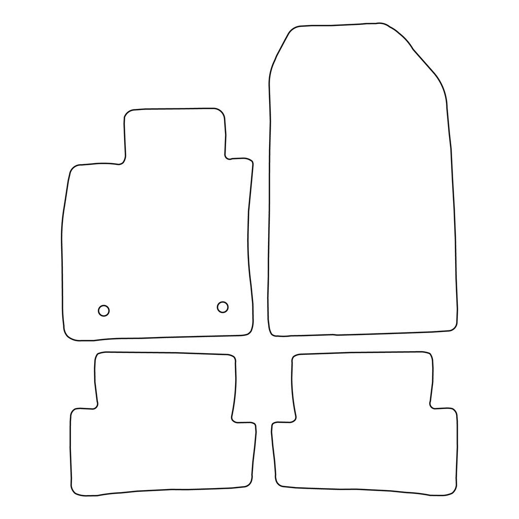 [Blm]Re036 Blue - Set Of Velour Floor Mats To Fit Renault Clio Iv 2012-2020 - Blue Trim