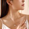 Shein Trendy Butterfly Jewelry Set: High-End Diamond Hollow Necklace, Ring & Earrings for Women - European & American Fashion.