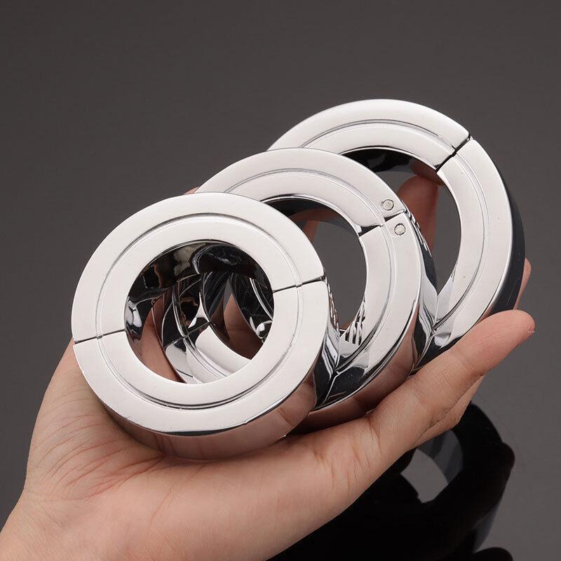 БДСМ большой сверхмощный мужской мяч мошонки носилки тренировочное устройство для пениса металлический замок бондаж кольцо на член задержка эякуляции секс-игрушка