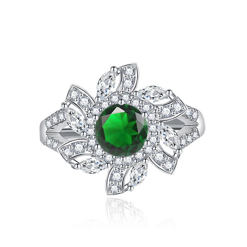 BELLA BOX Classic Flower Opening Resizable Rings For Women Zircon Engagement Party Fine Jewelry Gift