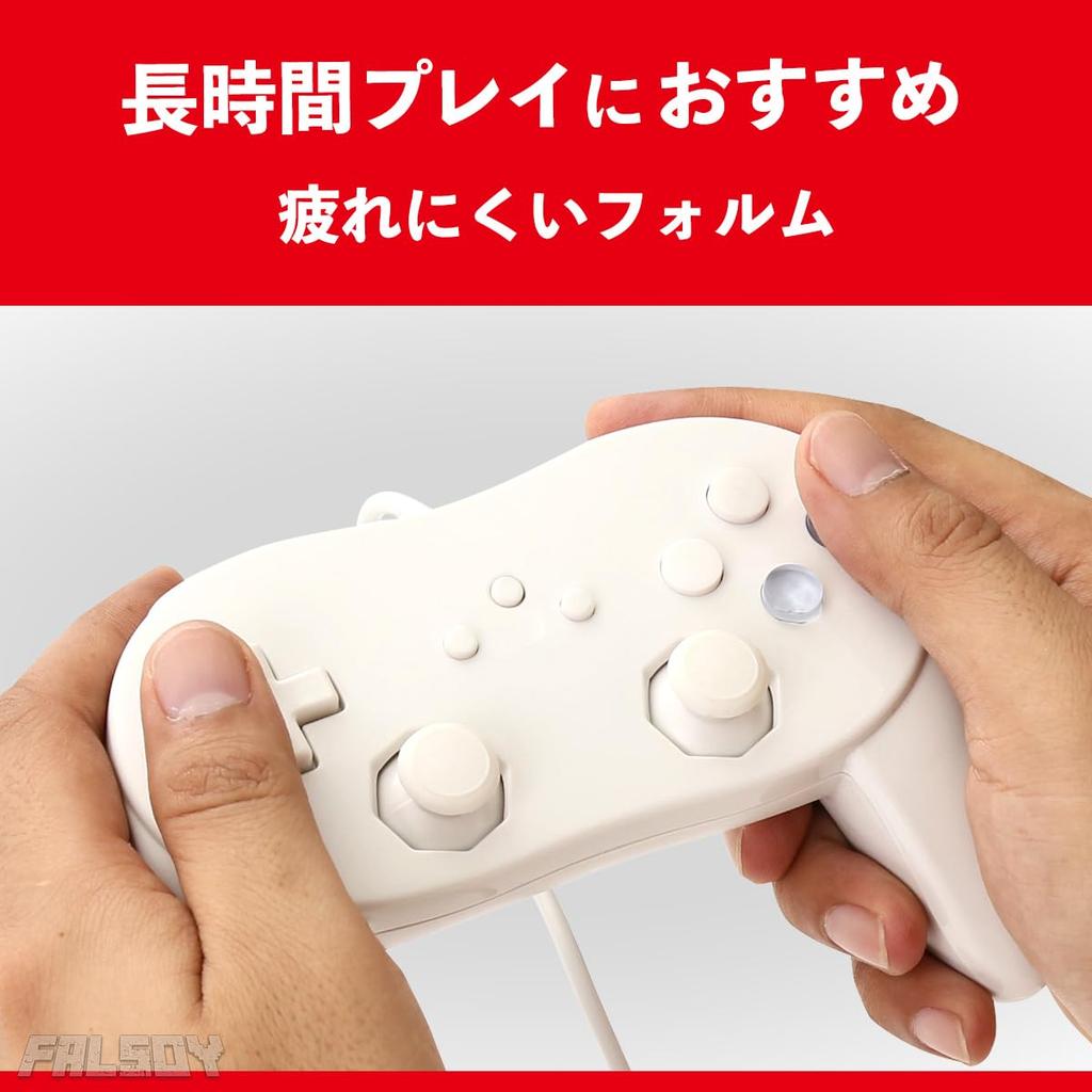 Falsoy Классический контроллер PRO для Wii, Совместимый с Wii/Wii U контроллер с функцией вибрации (Совместим с Super Famicom Mini) (черный)