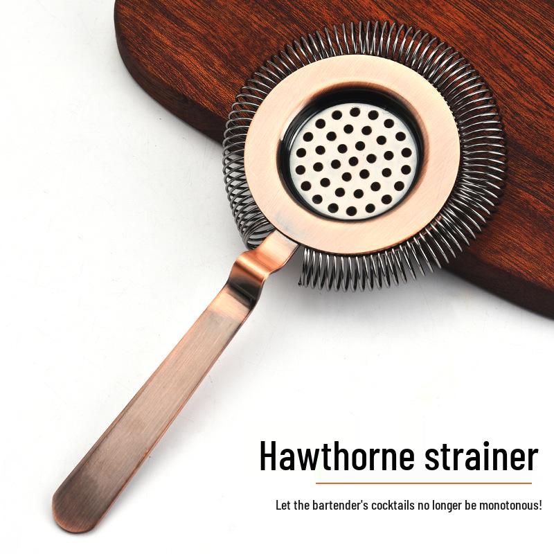 European Hawthorne Cocktail Strainer - 304 Stainless Steel Mesh Filter