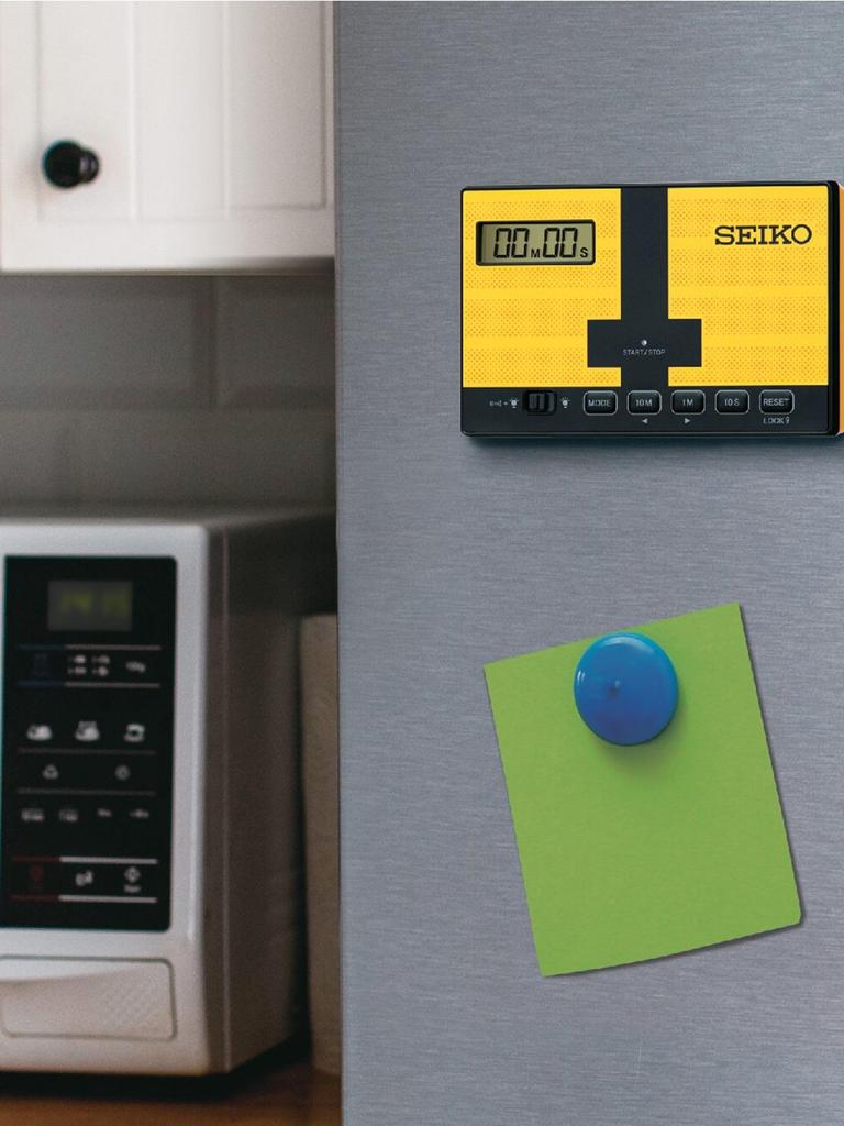 BPR Beams SEIKO SPORTS TIMER CLOCK TOUCH PLATE Table Mini Sports Timer for Competitive Yellow Free Clock, Swimming,