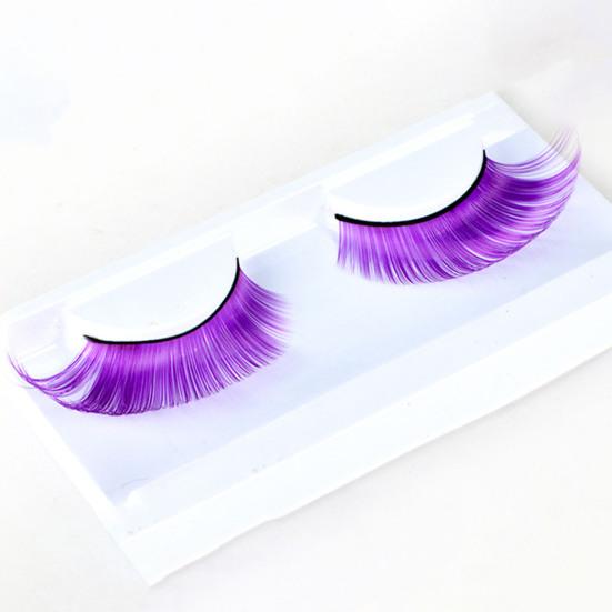 1 пара 3D цветных ресниц Мягкие пушистые ресницы из искусственного волокна 9 мм Наращивание ресниц с насыщенными цветами Хэллоуин Рождество Косплей Макияж Поддельный