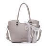 Lace Bow Pu Water Bucket Bag With Zip Closure For Daily Casual Use